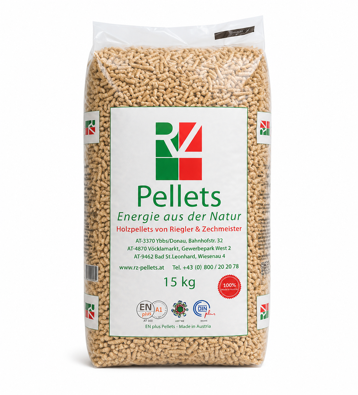 Pellet RZ Austria ENplus A1 100% Abete Bianco | Bancale 72 Sacchi 15 kg