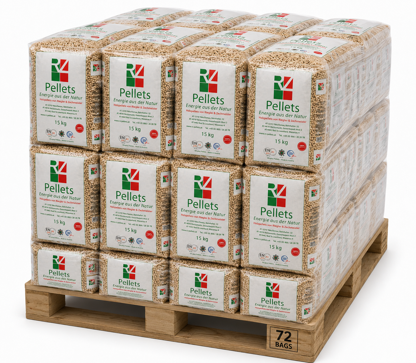 Pellet RZ Austria ENplus A1 100% Abete Bianco | Bancale 72 Sacchi 15 kg - immagine 2
