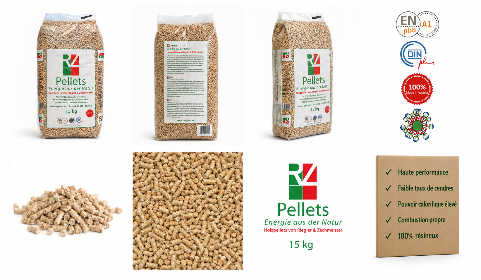 Pellet RZ Austria ENplus A1 100% Abete Bianco | Bancale 72 Sacchi 15 kg - immagine 3