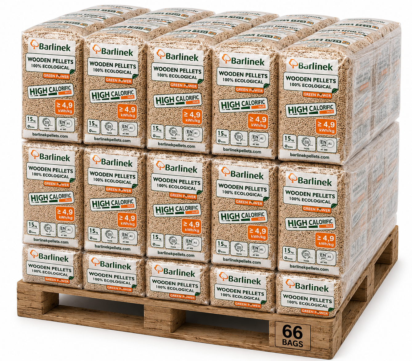 Pellet Barlinek ENplus A1 e DIN Plus | Bancale 66 Sacchi da 15 kg - immagine 2